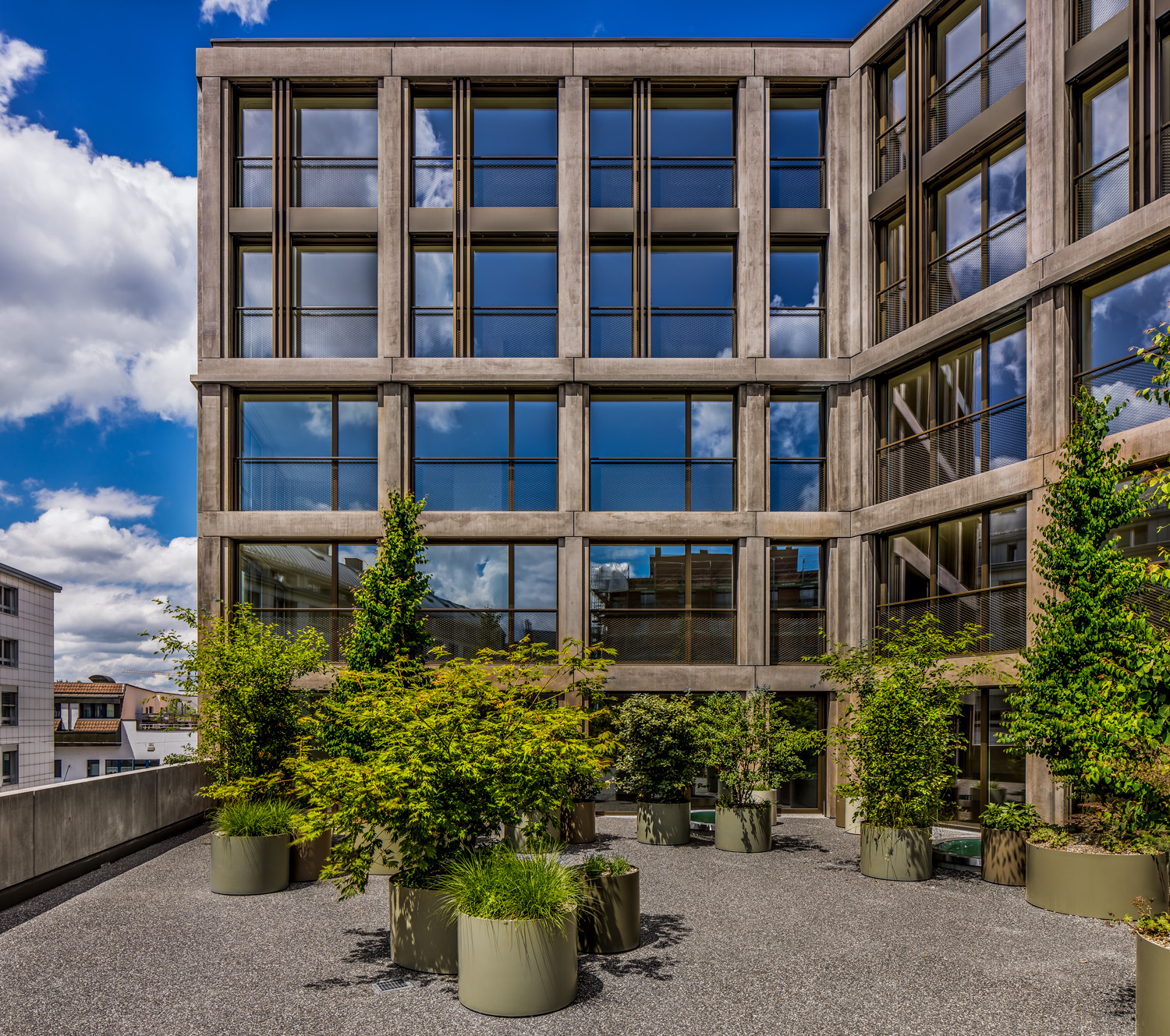 Eigens f&uuml;r diesen Bau wurde eine Musterfassade erstellt, womit beispielsweise der gew&uuml;nschte Farbton bestimmt werden konnte.