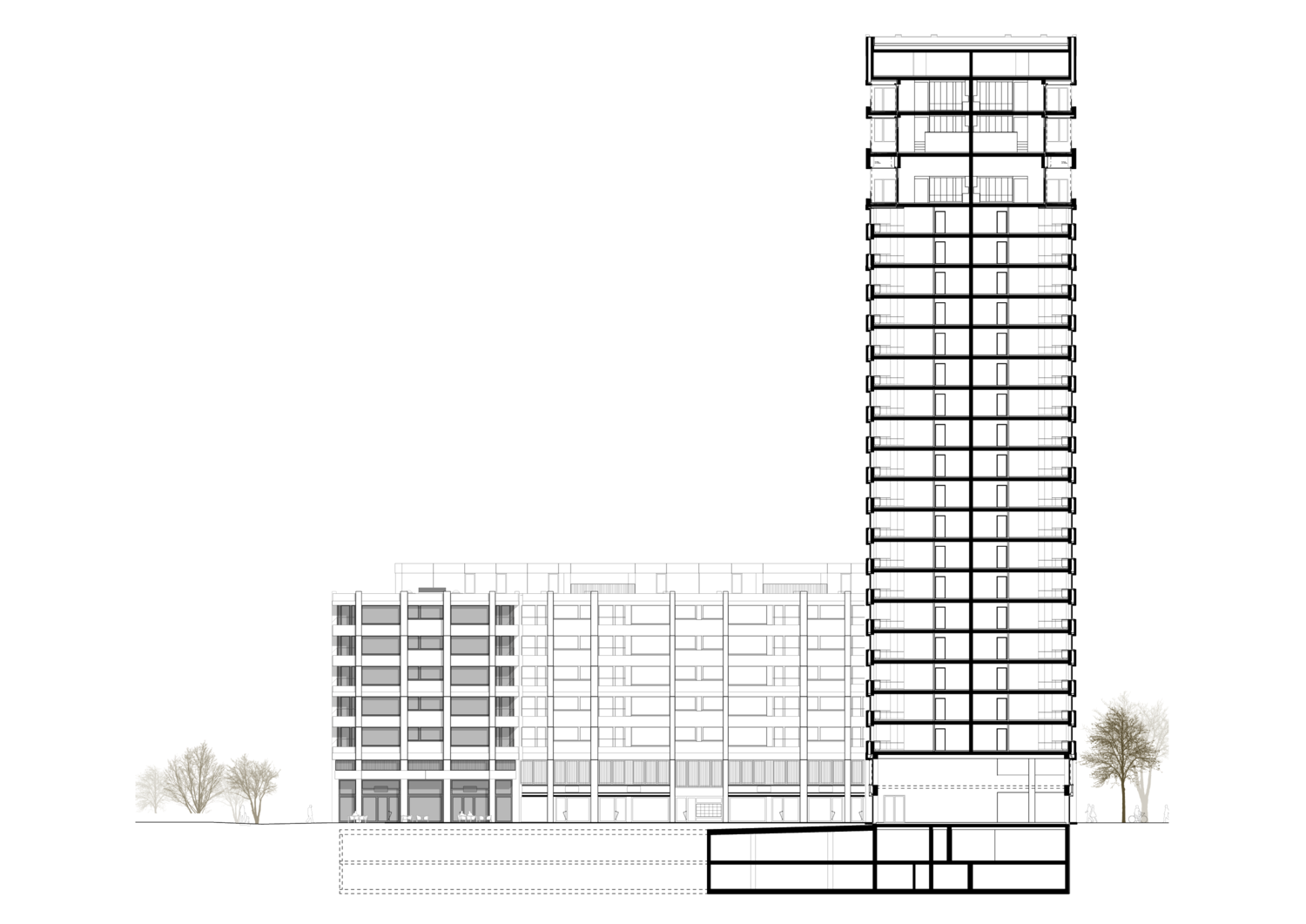 Ansicht Schnitt West