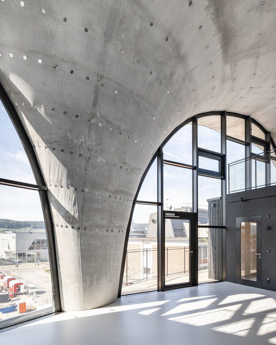 Projet NEST HiLo, dalle vo&ucirc;t&eacute;e, copyright EPF de Zurich, Block Research Group, photo Michael Lyrenmann